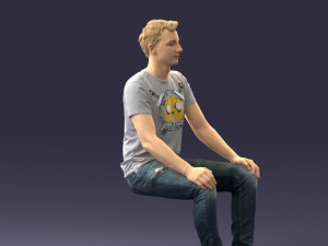 male sitting 0062 3D 모델