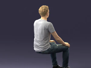 000396 Seated Young Man 3D Model
