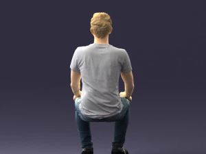 000396 Seated Young Man 3D Model