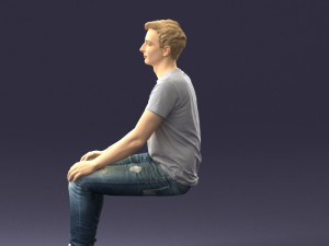 male sitting 0062 3D 모델