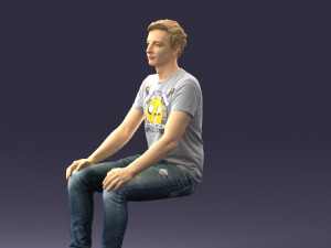 male sitting 0062 3D 모델
