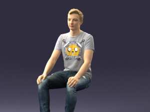 male sitting 0062 3D 모델