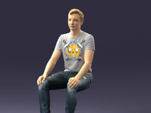 000396 Seated Young Man 3D Model