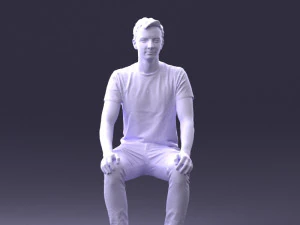 000396 Seated Young Man 3D Model