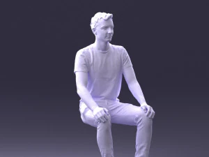 000396 Seated Young Man 3D Model