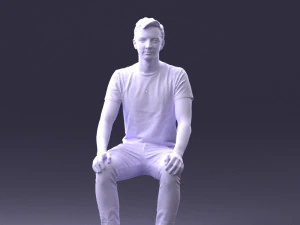 000396 Seated Young Man 3D Model