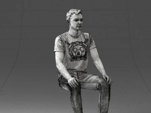 000396 Seated Young Man 3D Model
