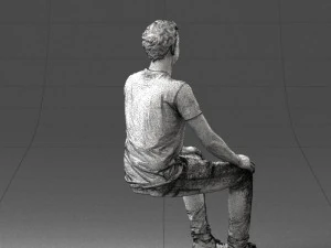 000396 Seated Young Man 3D Model