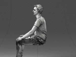 000396 Seated Young Man 3D Model