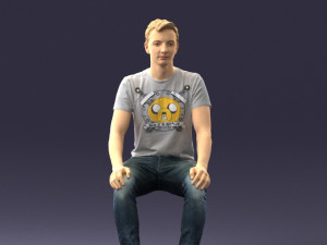 male sitting 0062 3d print ready 3D Print Model