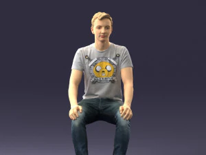 000396 Jovem Sentado 3dp Modelo de Impressão 3D