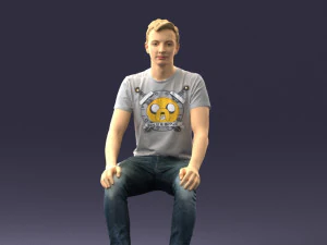 000396 Seated Young Man 3dp 3D Print Model