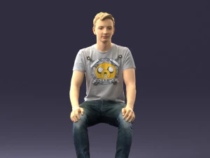 000396 Seated Young Man 3dp 3D Print Model