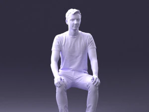 000396 Seated Young Man 3dp 3D Print Model