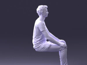 000396 Seated Young Man 3dp 3D Print Model