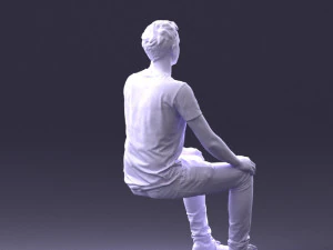 000396 Seated Young Man 3dp 3D Print Model