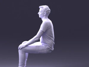 000396 Seated Young Man 3dp 3D Print Model