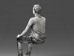 000396 Seated Young Man 3dp 3D Print Model