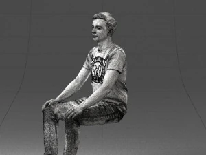 000396 Seated Young Man 3dp 3D Print Model
