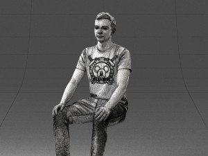 male sitting 0062 3d print ready 3Dプリントモデル