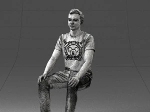 000396 Seated Young Man 3dp 3D Print Model