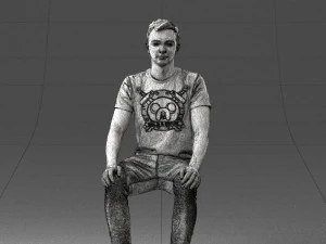 000396 Seated Young Man 3dp 3D Print Model
