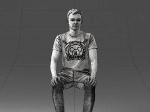 000396 Seated Young Man 3dp 3D Print Model