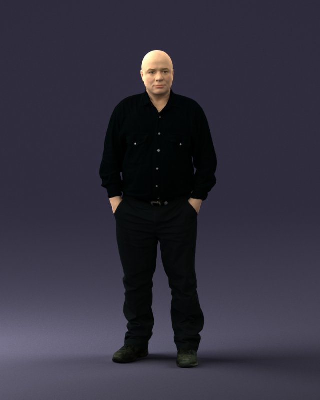 man in black clothes 0065 3D Model .c4d .max .obj .3ds .fbx .stl .blend 