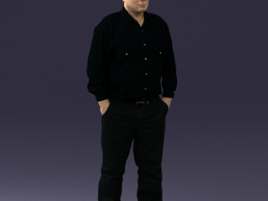 man in black clothes 0065 3D Model
