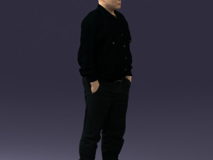 man in black clothes 0065 3D Model
