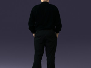 man in black clothes 0065 3D Model