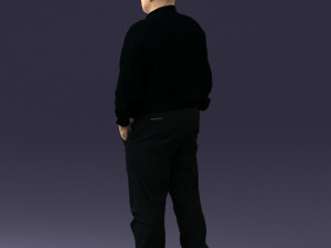 man in black clothes 0065 3D Model