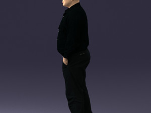 man in black clothes 0065 3D Model