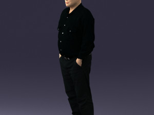 man in black clothes 0065 3D Model