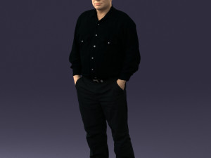 man in black clothes 0065 3D Model