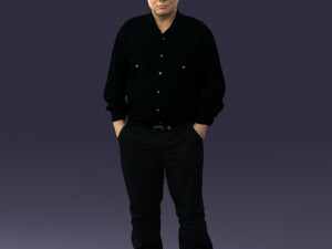 man in black clothes 0065 3D Model