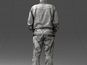 man in black clothes 0065 3D Model