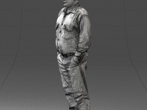 man in black clothes 0065 3D Model