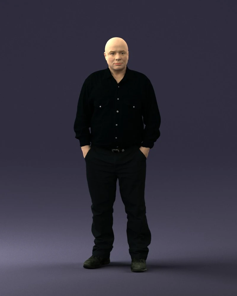 man in black clothes 0065 3d print ready 3D Print Model .c4d .max .obj .3ds .fbx .stl .blend