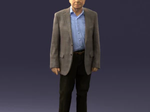 000392 비즈니스 캐주얼 복장을 입은 나이든 남성 캐릭터 3D 모델
