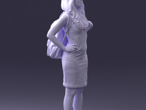 girl in striped dress 0066 3d print ready Modèles 3D en vedette