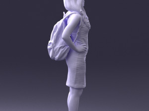 girl in striped dress 0066 3d print ready Modèles 3D en vedette
