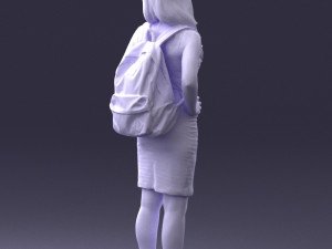 girl in striped dress 0066 3d print ready Modèles 3D en vedette