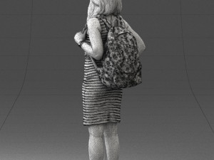 girl in striped dress 0066 3d print ready Modèles 3D en vedette