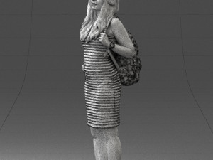 girl in striped dress 0066 3d print ready Modèles 3D en vedette