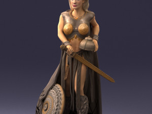 woman in warrior costume 0067 3D Модель