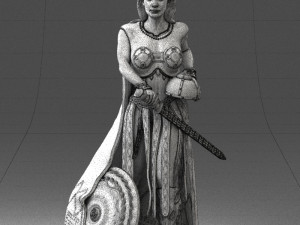 woman in warrior costume 0067 3D Модель