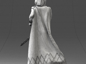 woman in warrior costume 0067 3D Модель