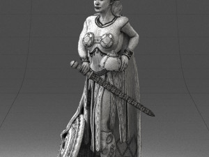 woman in warrior costume 0067 3D Модель