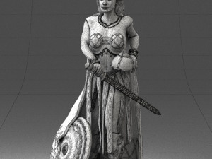 woman in warrior costume 0067 3D Модель